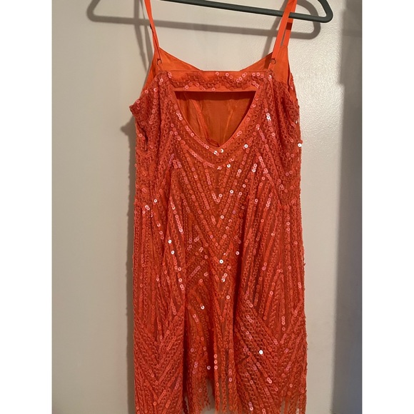 Free People Coral Sequin Dress, Size 4 - Picture 5 of 5